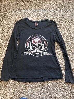 Harley-Davidson Black Tee with Purple Logo Script